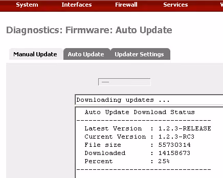 pfsenseの自動アップデート