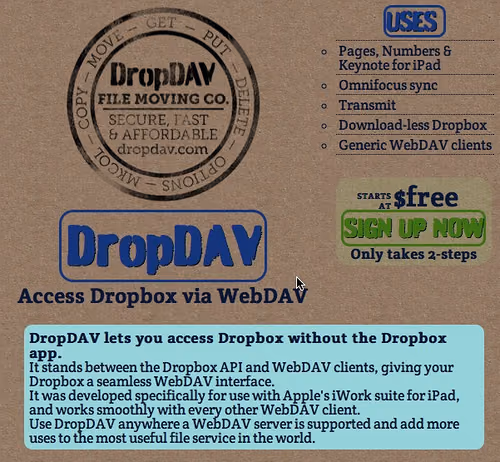 DropboxとWebDAV連携サービスのDropDAV