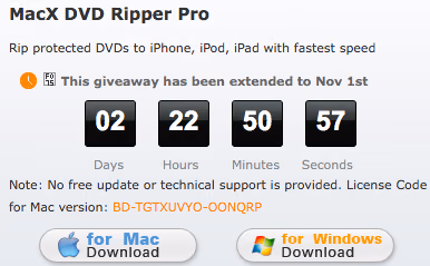 本日限りMacX DVD Ripper Proが無料