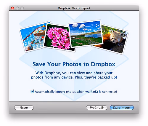Dropboxベータ版でカメラインポート&容量アップ