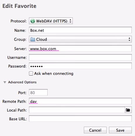 Box.netのWebDAV接続にハマった