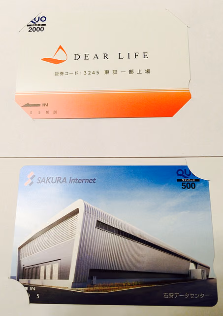 さくらインターネットとディア・ライフからクオカードが届いた