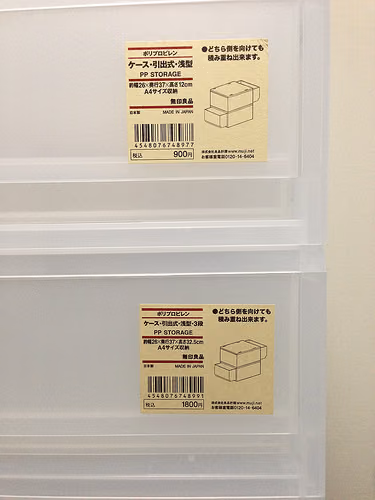 書類や小物入れを無印良品のPPケースで統一してみた